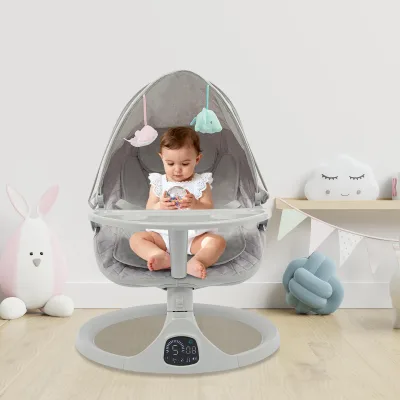Balancelle électrique bébé gris clair – image 3
