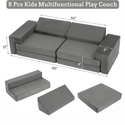 Canapé de jeu modulable enfant, 8 pièces – image 2
