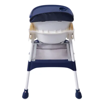 Chaise haute bébé bleue réglable et inclinable – image 2