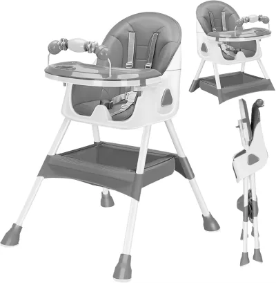 Chaise haute pliable bébé avec plateau repas