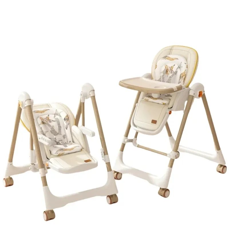 Chaise haute pliante et à bascule pour bébé
