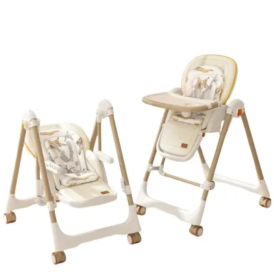 Chaise haute pliante et à bascule pour bébé