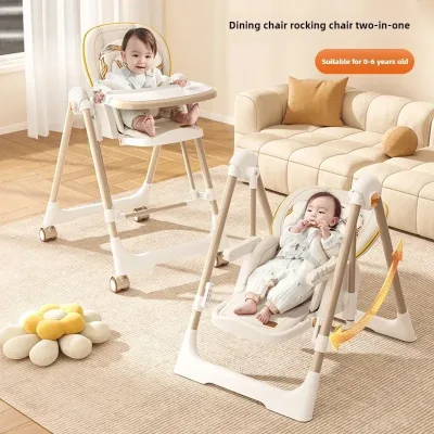 Chaise haute pliante et à bascule pour bébé – image 2
