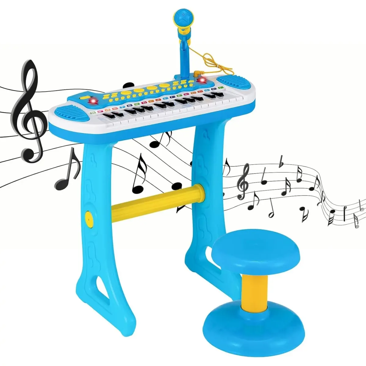 Clavier de musique enfant bleu 31 touches