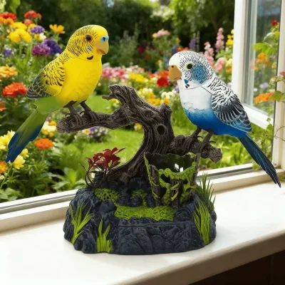 Oiseau électronique interactif en résine