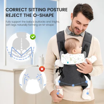 Porte-bébé ventral et dorsal réglable – image 3