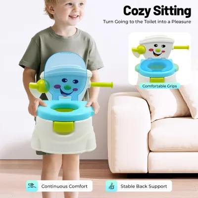 Pot de voyage bleu pour enfant avec dossier – image 2