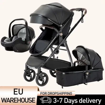 Poussette bébé 3 en 1 pliable avec nacelle