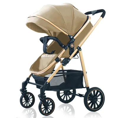 Poussette pliable à quatre roues avec canopée – image 2