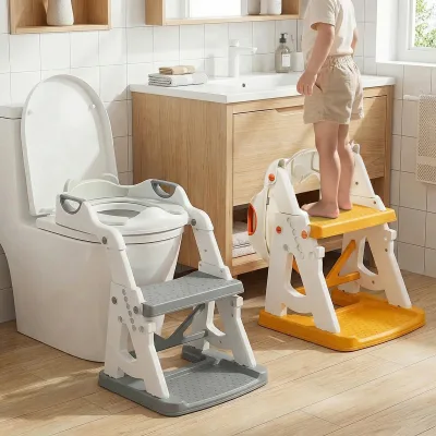 Réducteur de toilettes avec marchepied pliable – image 2