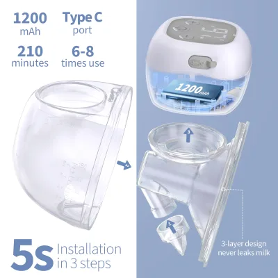 Tire-lait électrique mains libres, lot de 2 pièces – image 3