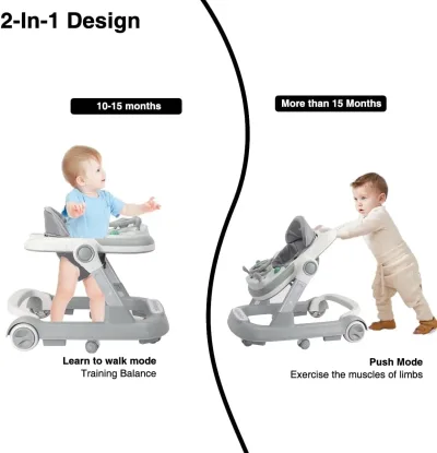Trotteur bébé 2 en 1 à plateau amovible – image 2